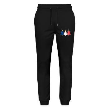 Joyeux Noël Weihnachtsbäume Frankreich Flagge - Stanley/Stella Unisex Bio Jogginghose Mover  - Schwarz - Vorne - Marisol (170cm) & Nik (191cm)