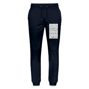 Mauvaises décisions Bonnes histoires - Pantalon de jogging bio MOVER Stanley/Stella unisexe - marine - Devant - Marisol (170cm) & Nik (191cm)