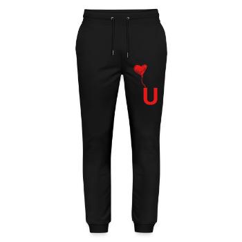 Brief an das Herz - Stanley/Stella Unisex Bio Jogginghose Mover  - Schwarz - Vorne - Marisol (170cm) & Nik (191cm)