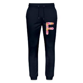 Buchstabe F aus Dalien - Stanley/Stella Unisex Bio Jogginghose Mover  - Navy - Vorne - Marisol (170cm) & Nik (191cm)