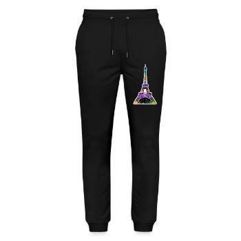 Eiffel tower #5 - Stanley/Stella Mover Unisex Organic Jogging Trousers - black - Front - Marisol (170cm) & Nik (191cm)