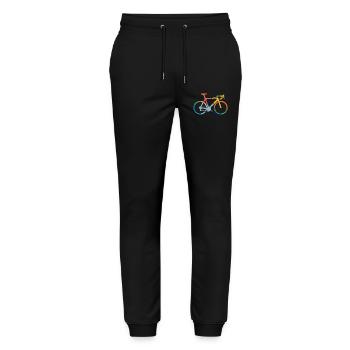 Colorful Bicycle Line Art Design - Stanley/Stella Mover Unisex Organic Jogging Trousers - black - Front - Marisol (170cm) & Nik (191cm)