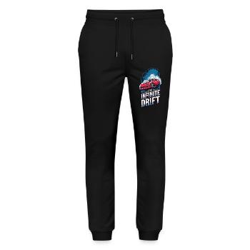 infinite drift - course voiture - Pantalon de jogging bio MOVER Stanley/Stella unisexe - noir - Devant - Marisol (170cm) & Nik (191cm)