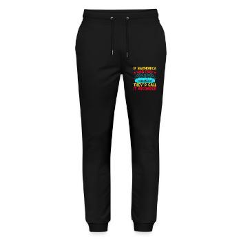 Drôle d’harmoniciste était facile ils appellent l’enregistreur - Pantalon de jogging bio MOVER Stanley/Stella unisexe - noir - Devant - Marisol (170cm) & Nik (191cm)