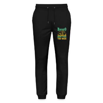 Western Rider Rodeo Not For The Weak Rodeo - Stanley/Stella Mover Unisex Organic Jogging Trousers - black - Front - Marisol (170cm) & Nik (191cm)