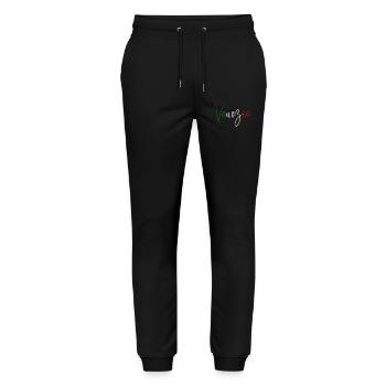 J’adore Venice, design minimaliste élégant - Pantalon de jogging bio MOVER Stanley/Stella unisexe - noir - Devant - Marisol (170cm) & Nik (191cm)