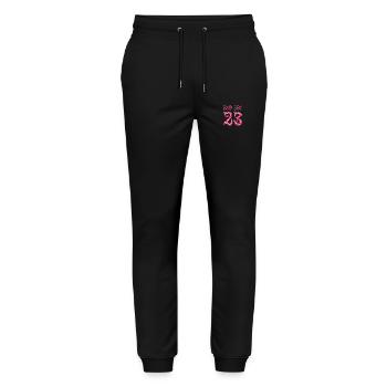 Bad Boy 23 Floral Pink Design - Stanley/Stella Mover Unisex Organic Jogging Trousers - black - Front - Marisol (170cm) & Nik (191cm)