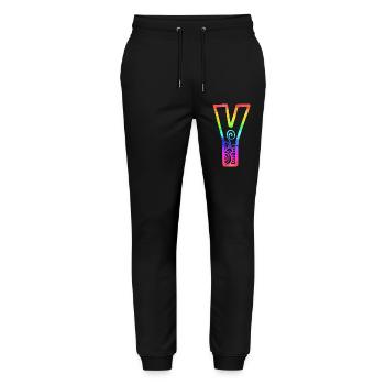 regenbogen y - Stanley/Stella Unisex Bio Jogginghose Mover  - Schwarz - Vorne - Marisol (170cm) & Nik (191cm)
