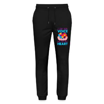 Autism Mother Heart - Stanley/Stella Mover Unisex Organic Jogging Trousers - black - Front - Marisol (170cm) & Nik (191cm)
