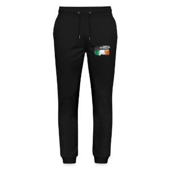 Brushstroke Irish Flag with Stars - Stanley/Stella Mover Unisex Organic Jogging Trousers - black - Front - Marisol (170cm) & Nik (191cm)