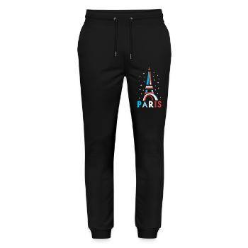 Geschenk Grafikdesign Paris Tour Eiffel Frankreich - Stanley/Stella Unisex Bio Jogginghose Mover  - Schwarz - Vorne - Marisol (170cm) & Nik (191cm)