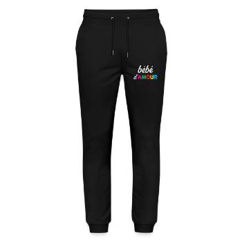 bébé d'Amour - Pantalon de jogging bio MOVER Stanley/Stella unisexe - noir - Devant - Marisol (170cm) & Nik (191cm)