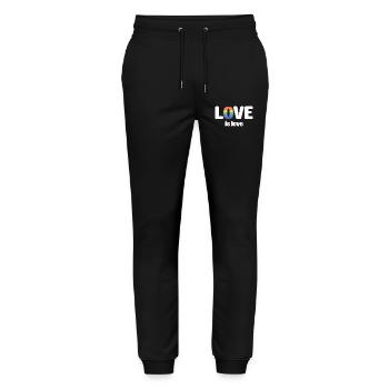 LGBT Pride Month - Love is Love - Stanley/Stella Mover Unisex Organic Jogging Trousers - black - Front - Marisol (170cm) & Nik (191cm)