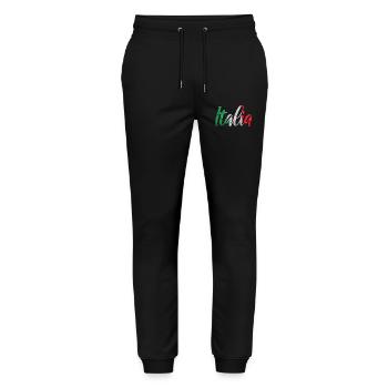 Italia Ribbon Flag Colors - Stanley/Stella Mover Unisex Organic Jogging Trousers - black - Front - Marisol (170cm) & Nik (191cm)
