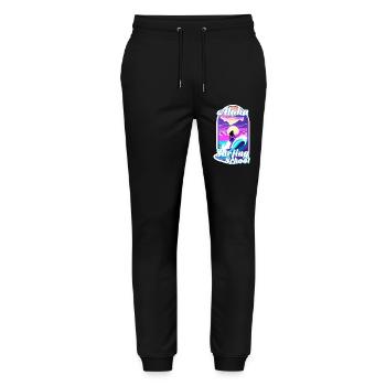 Aloha Surfing School - Retro Vintage - Stanley/Stella Mover Unisex Organic Jogging Trousers - black - Front - Marisol (170cm) & Nik (191cm)