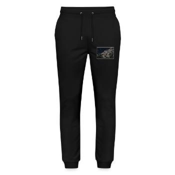 Schildi, Turtle - Stanley/Stella Unisex Bio Jogginghose Mover  - Schwarz - Vorne - Marisol (170cm) & Nik (191cm)