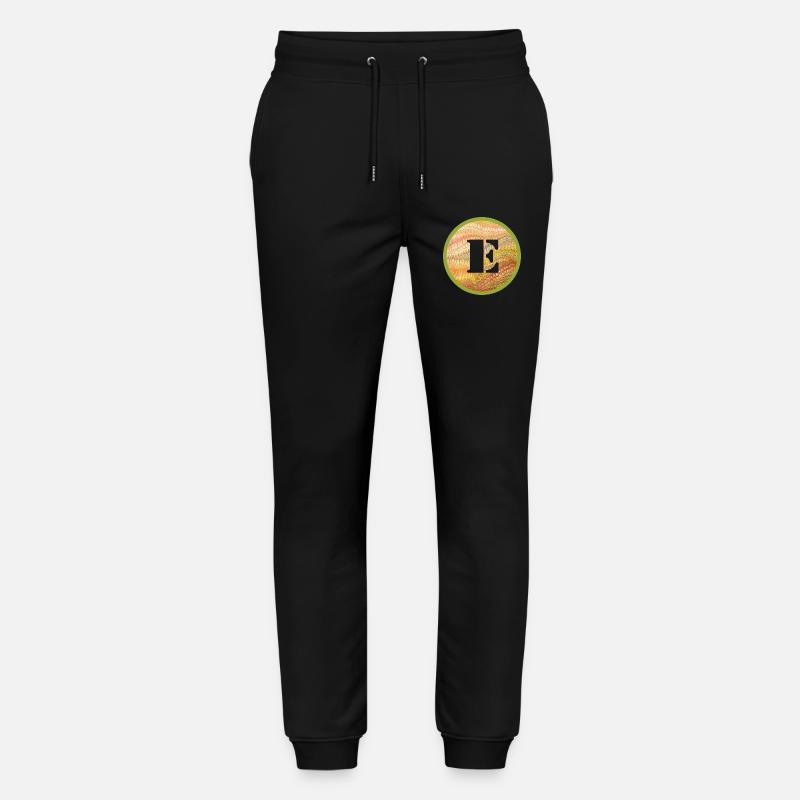 E 37 Letter E - Stanley/Stella Mover Unisex Organic Jogging Trousers - black
