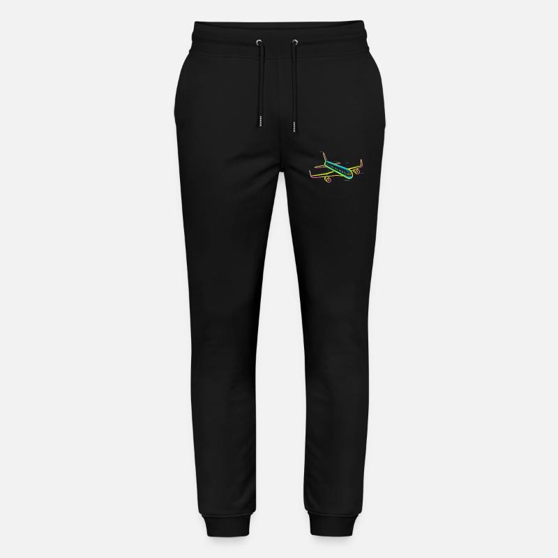 Graphique d’avion rétro - Pantalon de jogging bio MOVER Stanley/Stella unisexe - noir