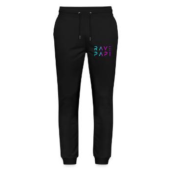 Rave Papi-EDM Festival Raver Daddy Fathers Groovy  - Stanley/Stella Mover Unisex Organic Jogging Trousers - black - Front - Marisol (170cm) & Nik (191cm)