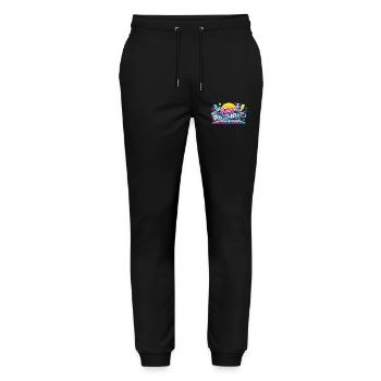 Retro Reloaded Neon Grid - Stanley/Stella Mover Unisex Organic Jogging Trousers - black - Front - Marisol (170cm) & Nik (191cm)