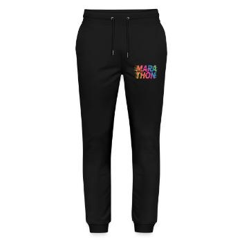 Marathon Gradient Sprint Colors - Stanley/Stella Mover Unisex Organic Jogging Trousers - black - Front - Marisol (170cm) & Nik (191cm)