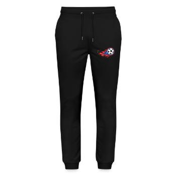 Maillot de fan de Football Soccer USA Fireball Comet - Pantalon de jogging bio MOVER Stanley/Stella unisexe - noir - Devant - Marisol (170cm) & Nik (191cm)