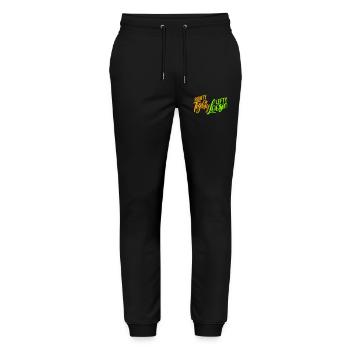 Righty Tighty Lefty Loosie Funny DIY Logo - Stanley/Stella Mover Unisex Organic Jogging Trousers - black - Front - Marisol (170cm) & Nik (191cm)
