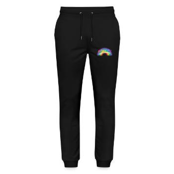 Liebe gewinnt Regenbogen - Stanley/Stella Unisex Bio Jogginghose Mover  - Schwarz - Vorne - Marisol (170cm) & Nik (191cm)