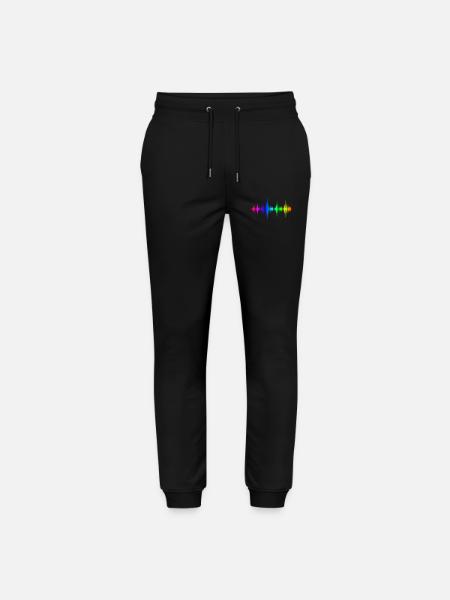 Rainbow Sound Waves - Stanley/Stella Mover Unisex Organic Jogging Trousers - black