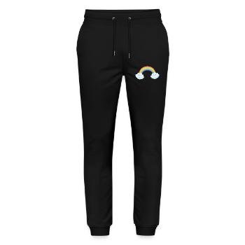 Whimsical Rainbow Clouds - Stanley/Stella Mover Unisex Organic Jogging Trousers - black - Front - Marisol (170cm) & Nik (191cm)