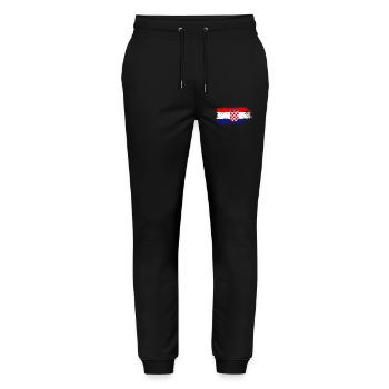 Drapeau de la Croatie - Pantalon de jogging bio MOVER Stanley/Stella unisexe - noir - Devant - Marisol (170cm) & Nik (191cm)