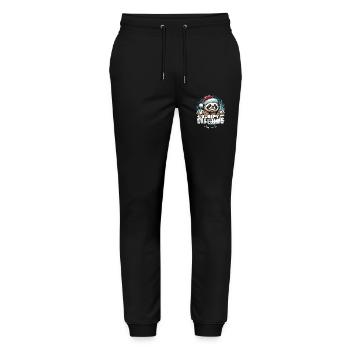 Christmas Sloth - Sleepy Christmas - Stanley/Stella Mover Unisex Organic Jogging Trousers - black - Front - Marisol (170cm) & Nik (191cm)