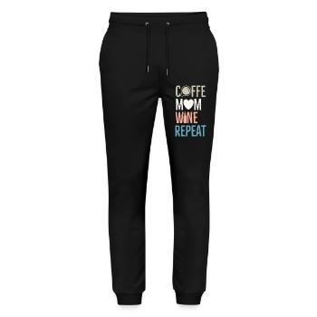 Coffee Mom Wine Repeat - Stanley/Stella Mover Unisex Organic Jogging Trousers - black - Front - Marisol (170cm) & Nik (191cm)