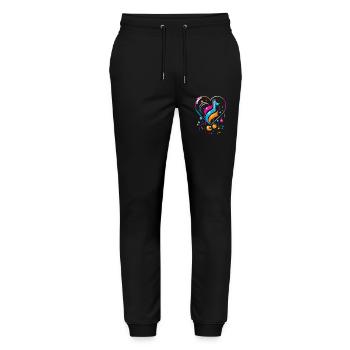 Gaming Musical Heart - Zusammenfassung - Stanley/Stella Unisex Bio Jogginghose Mover  - Schwarz - Vorne - Marisol (170cm) & Nik (191cm)