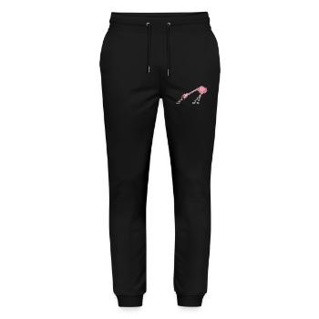 Flamingo Wurm - Stanley/Stella Unisex Bio Jogginghose Mover  - Schwarz - Vorne - Marisol (170cm) & Nik (191cm)