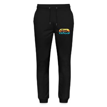Kitesurfer Kiteboard Kitesurfen Kitesurf - Stanley/Stella Unisex Bio Jogginghose Mover  - Schwarz - Vorne - Marisol (170cm) & Nik (191cm)