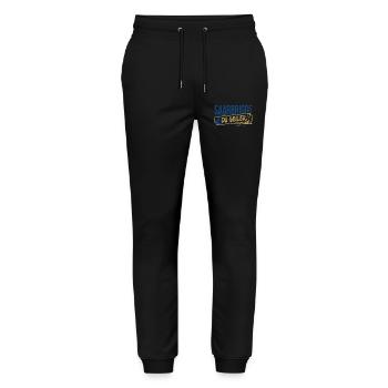 Saarbrigge Du Geiler - Stanley/Stella Unisex Bio Jogginghose Mover  - Schwarz - Vorne - Marisol (170cm) & Nik (191cm)
