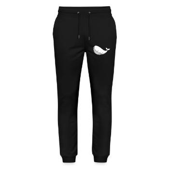 Wal Silhouette minimalistisches Meeresmotiv - Stanley/Stella Unisex Bio Jogginghose Mover  - Schwarz - Vorne - Marisol (170cm) & Nik (191cm)