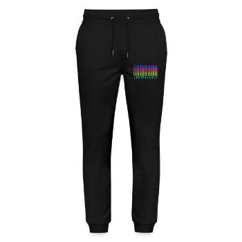 Barcode Unbreakable Rainbow - Stanley/Stella Unisex Bio Jogginghose Mover  - Schwarz - Vorne - Marisol (170cm) & Nik (191cm)