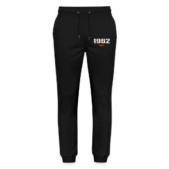 1962 Vintage Retro 1962 1962 Birthday Gift - Stanley/Stella Mover Unisex Organic Jogging Trousers - black - Front - Marisol (170cm) & Nik (191cm)