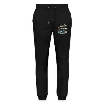 Teddy Bear Sweet Dreams Official Sleep Shirt - Stanley/Stella Mover Unisex Organic Jogging Trousers - black - Front - Marisol (170cm) & Nik (191cm)