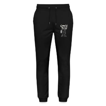 Rock Music Funny Heavy Metal Koala Retro - Stanley/Stella Mover Unisex Organic Jogging Trousers - black - Front - Marisol (170cm) & Nik (191cm)