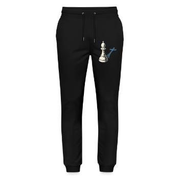 Schachspieler Bauer Design Schattenkreuz - Stanley/Stella Unisex Bio Jogginghose Mover  - Schwarz - Vorne - Marisol (170cm) & Nik (191cm)