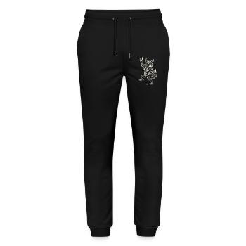 Fuchs Liebt Rock Musik Metal Musik Lustig - Stanley/Stella Unisex Bio Jogginghose Mover  - Schwarz - Vorne - Marisol (170cm) & Nik (191cm)