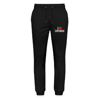 t-shirt I love Contardo t-shirt gift idea - Stanley/Stella Mover Unisex Organic Jogging Trousers - black - Front - Marisol (170cm) & Nik (191cm)