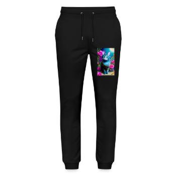 Adorable domestic short haired cat - Stanley/Stella Mover Unisex Organic Jogging Trousers - black - Front - Marisol (170cm) & Nik (191cm)