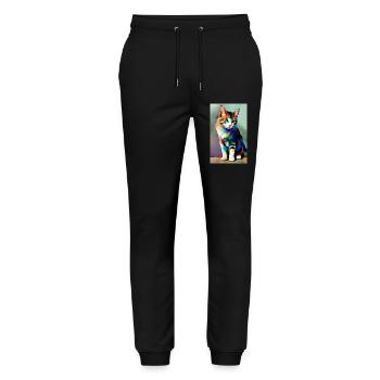 Katze | Haustier | Katzenfan | niedlich | Kätzchen - Stanley/Stella Unisex Bio Jogginghose Mover  - Schwarz - Vorne - Marisol (170cm) & Nik (191cm)