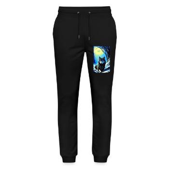 Wolf | Predator | Dog | Mystical - Stanley/Stella Mover Unisex Organic Jogging Trousers - black - Front - Marisol (170cm) & Nik (191cm)