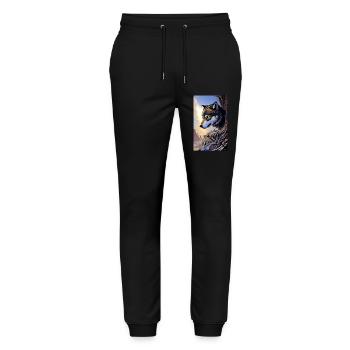 Wolf | Predator | Dog | Mystical - Stanley/Stella Mover Unisex Organic Jogging Trousers - black - Front - Marisol (170cm) & Nik (191cm)