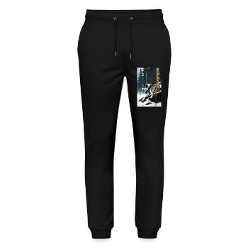 Wolf | Predator | Dog | Mystical - Stanley/Stella Mover Unisex Organic Jogging Trousers - black - Front - Marisol (170cm) & Nik (191cm)